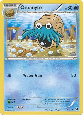 Omanyte 17/124 Uncommon - Pokemon XY Fates Collide Card