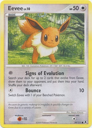 Pokemon Platinum Rising Rivals Single Card Common Eevee 59/111