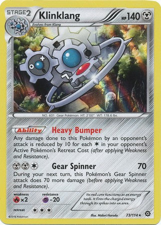Klinklang 73/114 Rare Holo - Pokemon XY Steam Siege Card