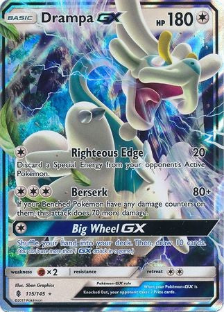 Drampa GX 115/145 Ultra Rare - Pokemon Sun & Moon Guardians Rising Card