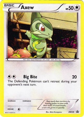 Axew BW26 - Pokemon Black & White Holo Rare Promo Card