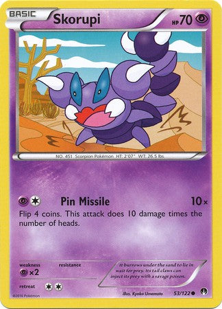 Skorupi 53/122 Common - Pokemon XY Breakpoint Card
