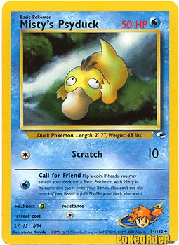 Pokemon Gym Heroes Uncommon Card - Misty's Psyduck 54/132