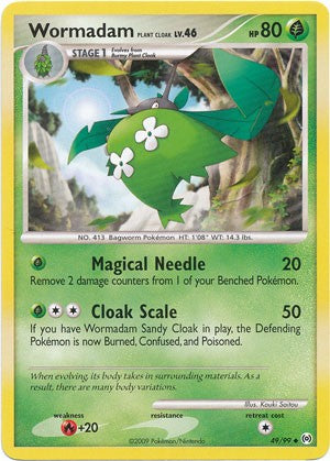 Pokemon Platinum Arceus Single Card Uncommon Wormadam Plant Cloak 49/99