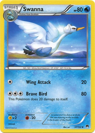 Swanna 37/122 Uncommon - Pokemon XY Breakpoint Card