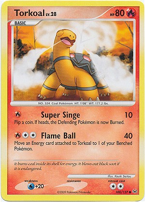 Pokemon Platinum Edition Common Card - Torkoal 100/127