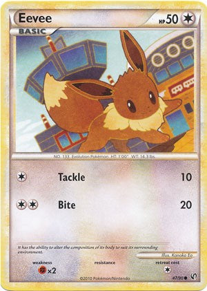Pokemon Card HeartGold SoulSilver HS Undaunted Common Eevee 47/90