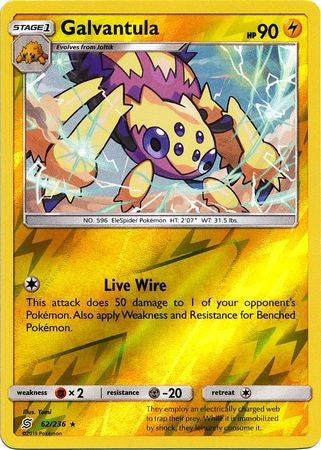 Galvantula - 62/236 - Rare Reverse Holo Sun & Moon: Unified Minds Reverse Holo
