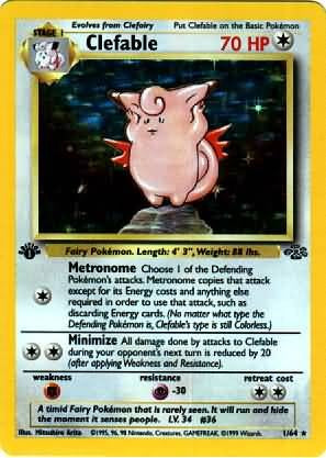 Pokemon Clefable 1/64 Rare Holo Promo Single Card
