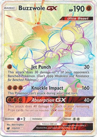 Buzzwole GX 115/111 Hyper Rare - Pokemon Crimson Invasion Card