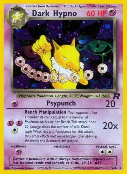 Pokemon Team Rocket Holo Card - Dark Hypno 9/82