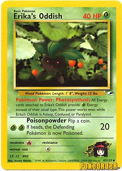 Pokemon Gym Heroes Uncommon Card - Erika's Oddish 47/132