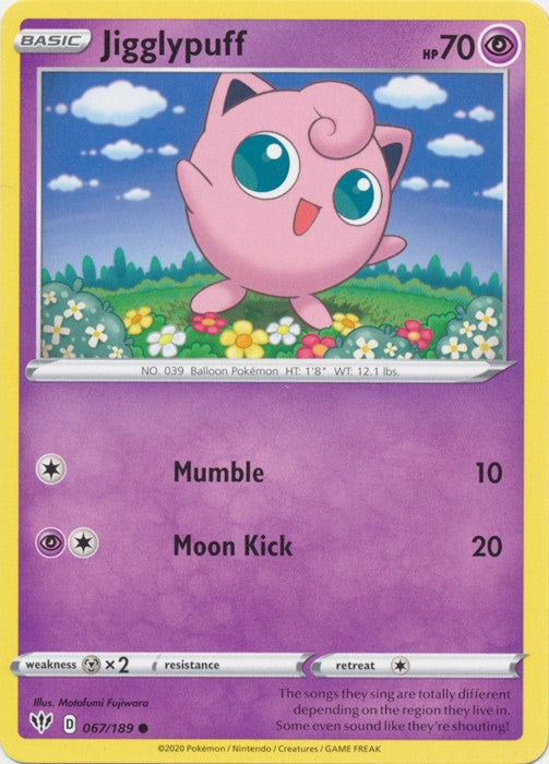 Jigglypuff - 067/189 Pokemon » SWSH Darkness Ablaze Common