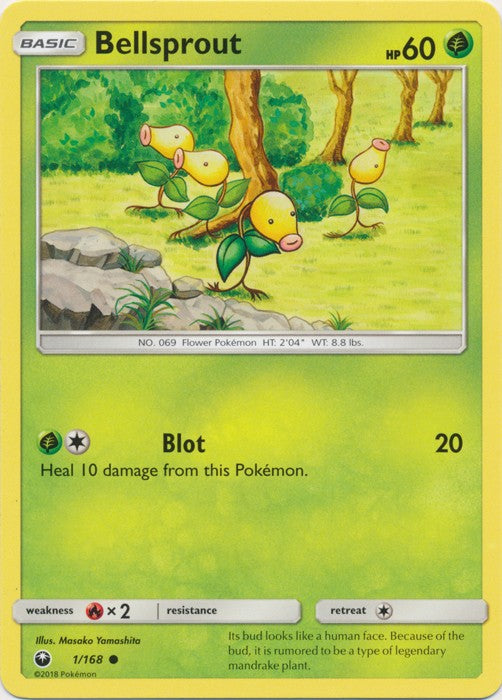 Bellsprout 1/168 : Common Mint/Near Mint Pokemon Card : SM07: Celestial Storm Bellsprout 1/168 : Common Mint/Near Mint Pokemon Card : SM07: Celestial Storm