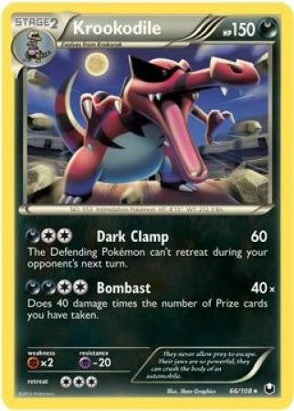 Pokemon Dark Explorers Holo Rare Card - Krookodile 66/108