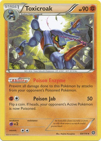 Toxicroak 59/114 Rare - Pokemon XY Steam Siege Card