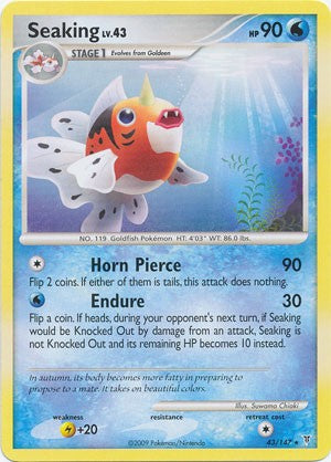 Pokemon Supreme Victors Rare Card - Seaking 43/147