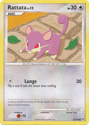 Pokemon Card Platinum Arceus Single Common Rattata 73/99