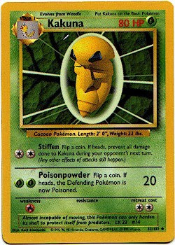 Pokemon Basic Uncommon Card - Kakuna 33/102